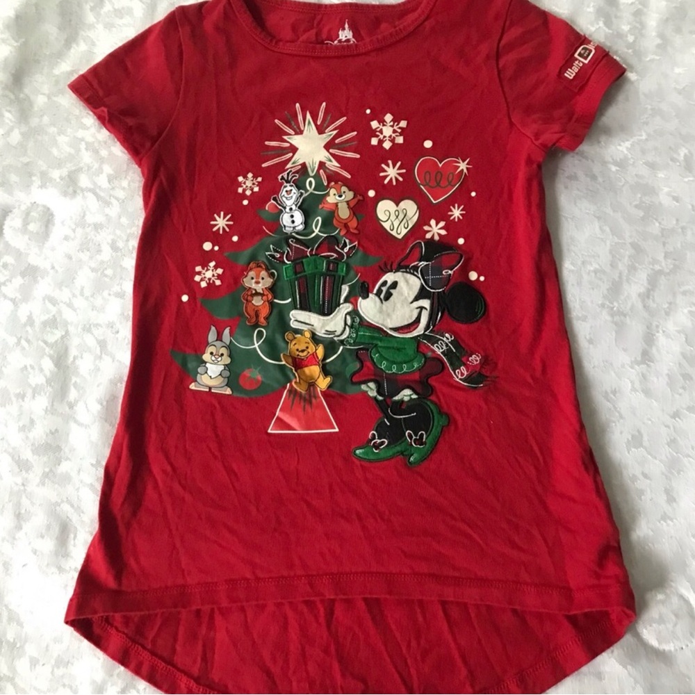 Disney Kids' Minnie Mouse Red Christmas Graphic Tee Size Medium
